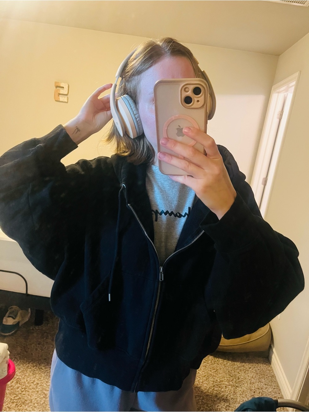 GAP oversized black zip up hoodie